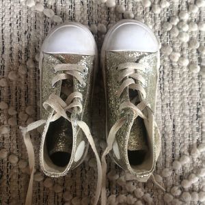 Gold glitter Converse- toddler 10